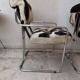 Set of 4 vintage Cucroma armchairs – Guido Faleschini – leather