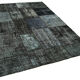 Hand-knotted oriental vintage 170 cm x 241 cm black patchwork rug