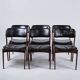 Set of six dining chairs – Erik Buch – Model OD 49 – Rosewood and black leather – O.D. Furniture – 1950s