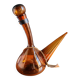 Vintage Amber Glass Wine Carafe - Artisan Decanter in Porron Style