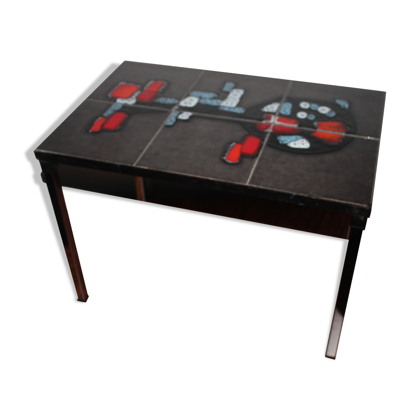 Coffee table from the 70s in ceramic and chrome