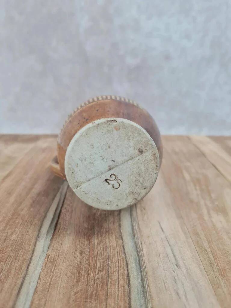 Small vintage stoneware jug with dotted decoration – rustic spirit