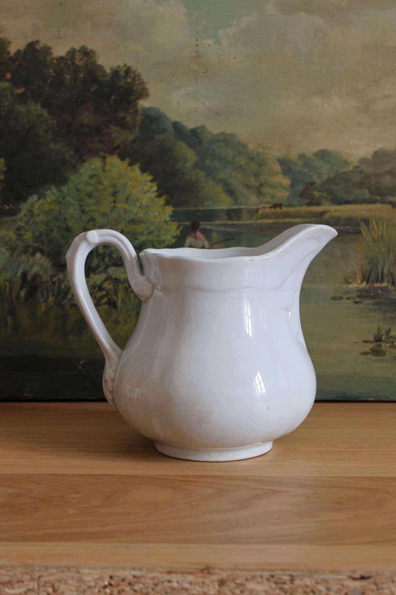 Ironstone pitcher, "China" pattern, Sarreguemines, 19th century