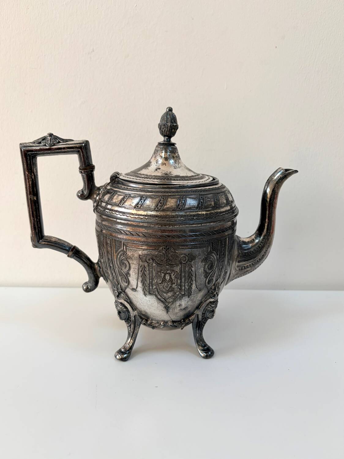 Silver-plated teapot - Napoleon III style - 1870