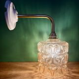 Vintage amber glass globe wall light