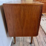 Enfilade bahut vintage hifi tv cabinet 50/60 Scandinavian style with marquetry