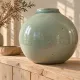 Large celadon glazed stoneware round vase – Le Cep, Villenauxe-la-Grand