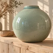 Grand vase boule en grès émaillé céladon – Le Cep, Villenauxe-la-Grand