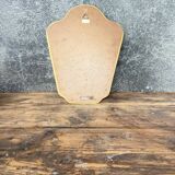 Vintage mirror in gilded and pearl wood 27x35cm