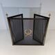 Neoclassical Three-Panel Steel Mesh Fire Screen