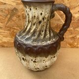 Antique west germany ceramic pitcher brown beige vintage