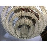 Contemporary clear triedro murano glass chandelier