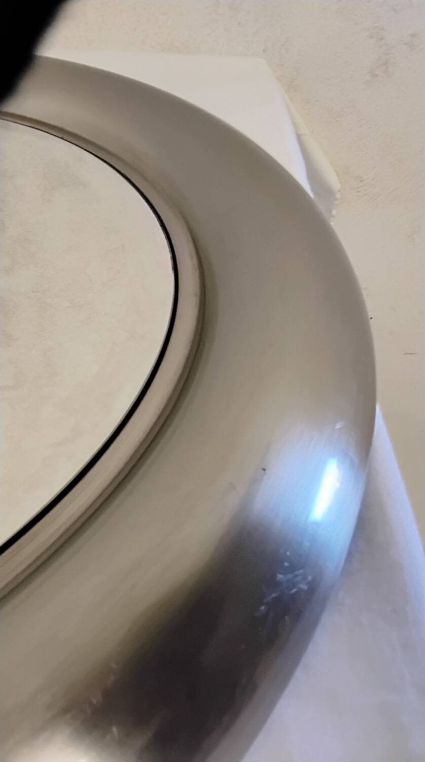 Reggiani round mirror in vintage chrome metal