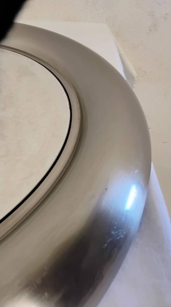Miroir rond Reggiani en métal chromé vintage
