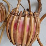 Pair of vintage rattan sconces