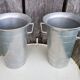 Old pair of aluminum champagne buckets vintage kitchen utensil #a682