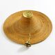 Beautiful, large Italian 1970s bright bamboo wood ceiling pendant lamp