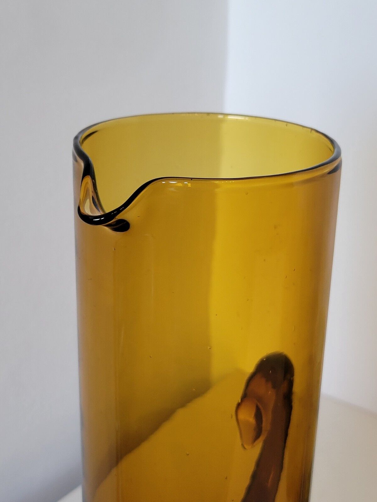 Vintage orangeade service in amber blown glass decanter & 6 glasses