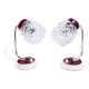 Pair of grape glass and metal bedside lamps