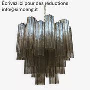 Murano glass chandelier "tronchi" fume' d50