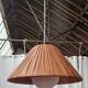 Suspension scandinave en rotin et verre opalin