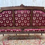Banquette de style Louis XVI tissu bordeaux
