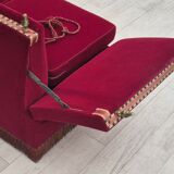 1960s, Danish velour 2 seater drop arm sofa, velour, original condition.