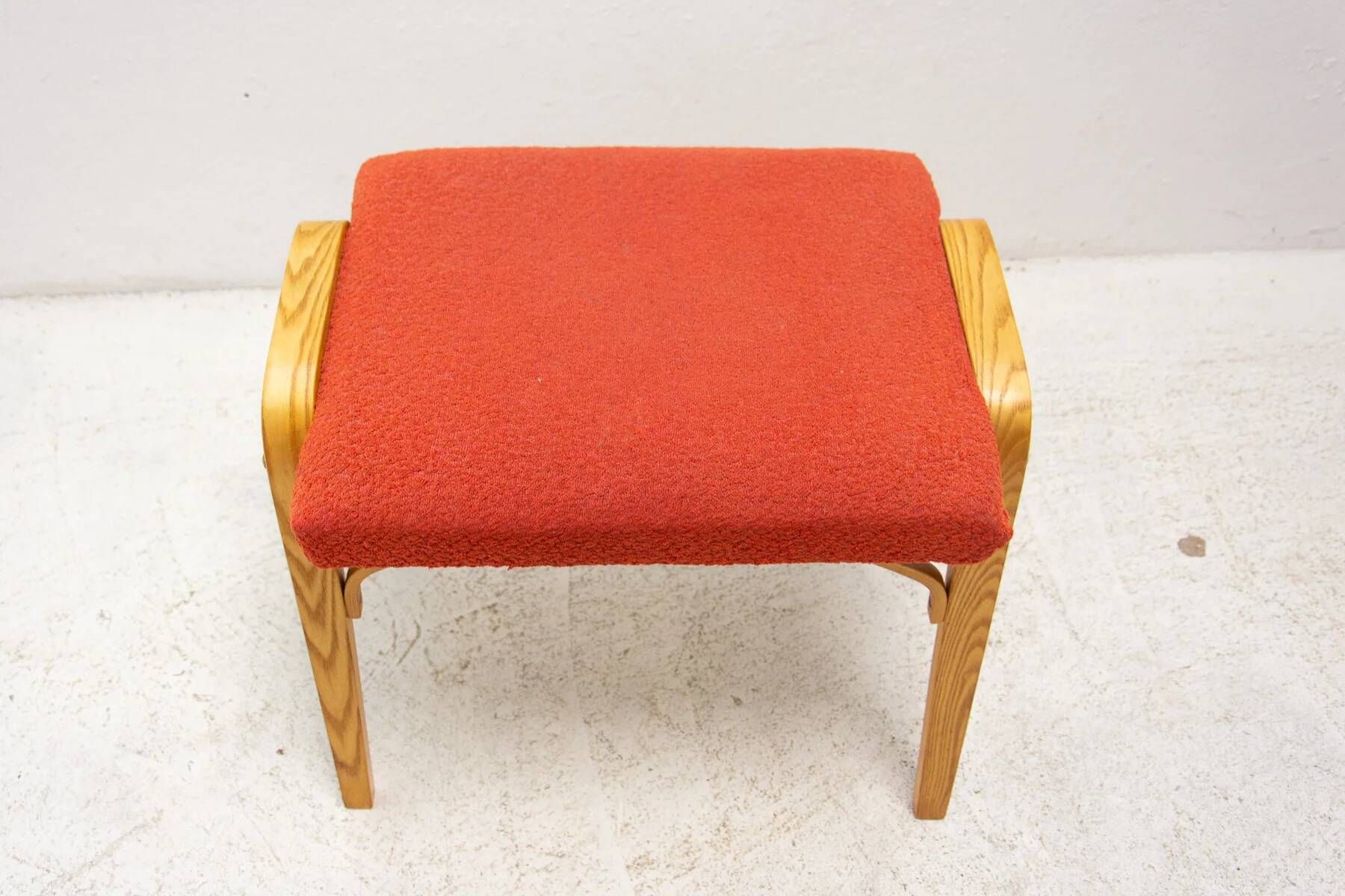 Mid-century bentwood stool by Dřevopodnik Holešov, wooden seating, 1970s