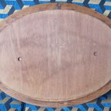 Blue pine oval mirror 50x67cm