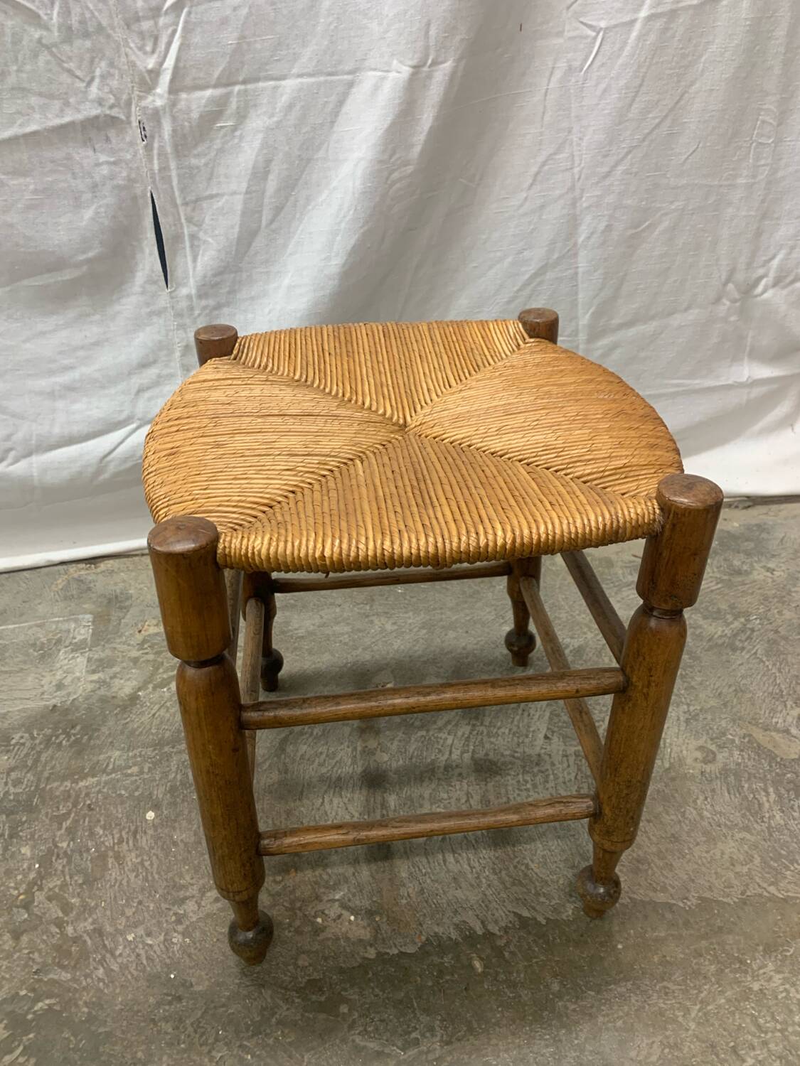 Pair of Antique Straw Stools