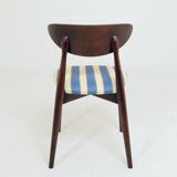 Modern set 4 Dining Chairs, Striped Fabric, French style