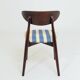 Modern set 4 Dining Chairs, Striped Fabric, French style