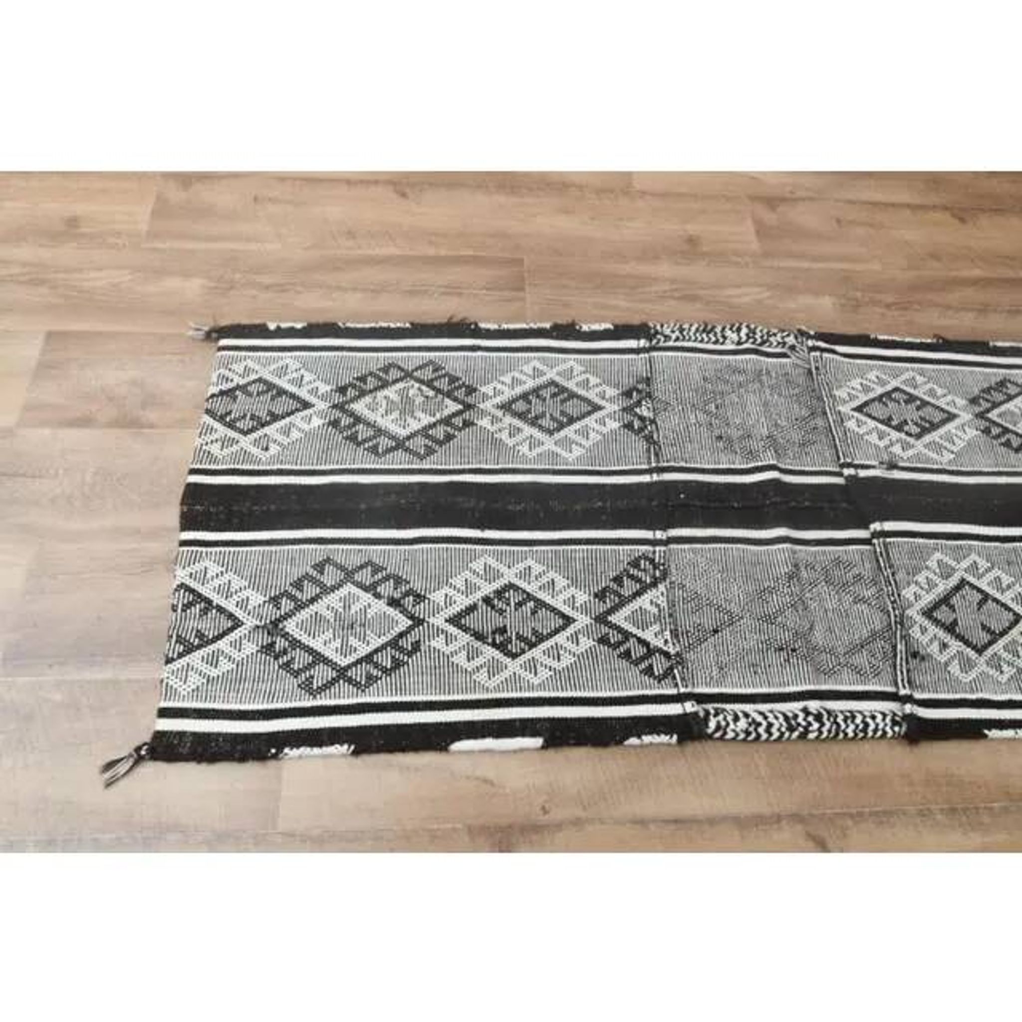 1970s Vintage Turkish Handmade Wool Cotton Gray Kilim Runner Rug 60x152