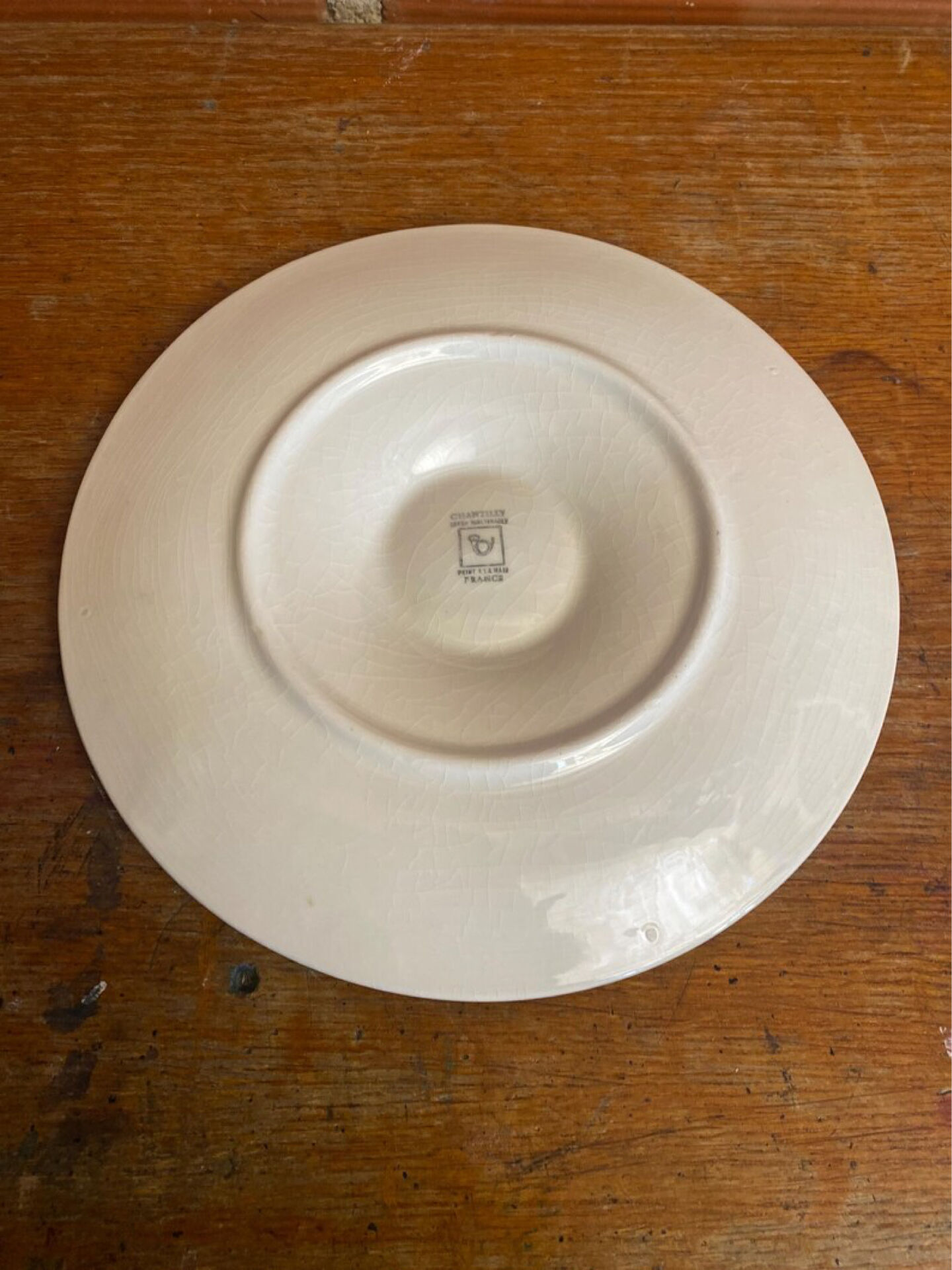 Set of 3 oyster plates barbotine majolica model chantilly ceramics