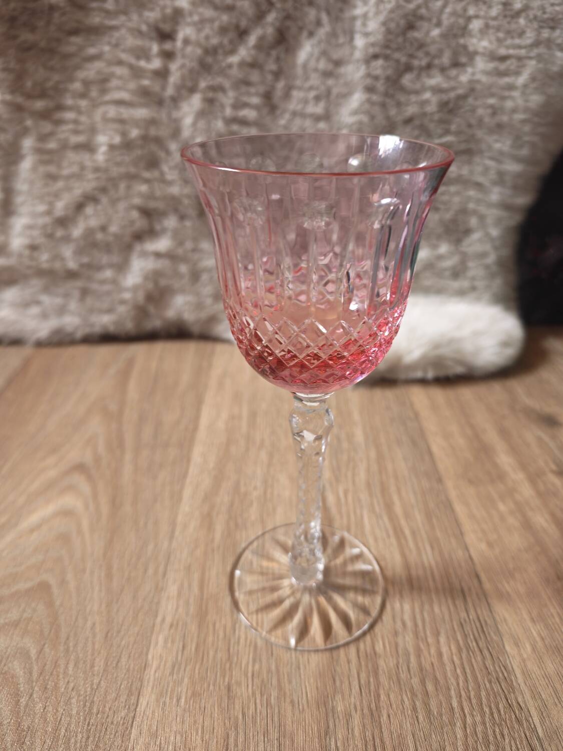 6 large coloured crystal goblets - Saint Louis Bac style