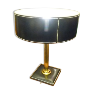 Leather-to-brass lamp