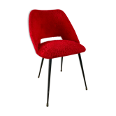 Red moumoute chair vintage compass feet 50s-60s