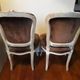 A pair of Louis XV style armchairs in wood and velvet fabrics