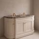 Classic double bathroom cabinet with marble top and gold fittings
