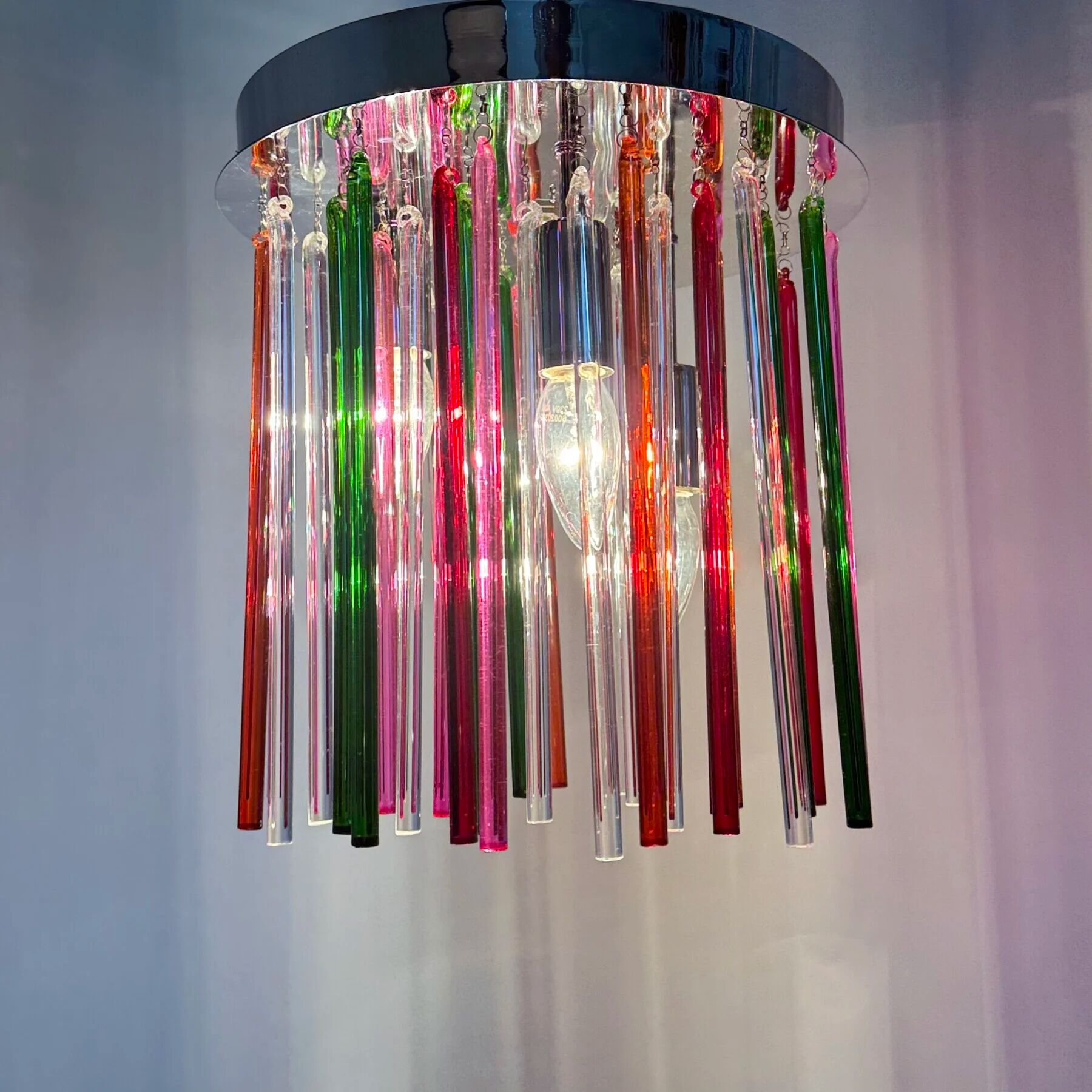 Mid-century design glass ceiling lamp, 1970s