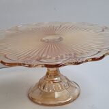 Pink molded glass pie dish