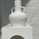 Handcrafted terracotta vase painted white with double handles h:40 d:30