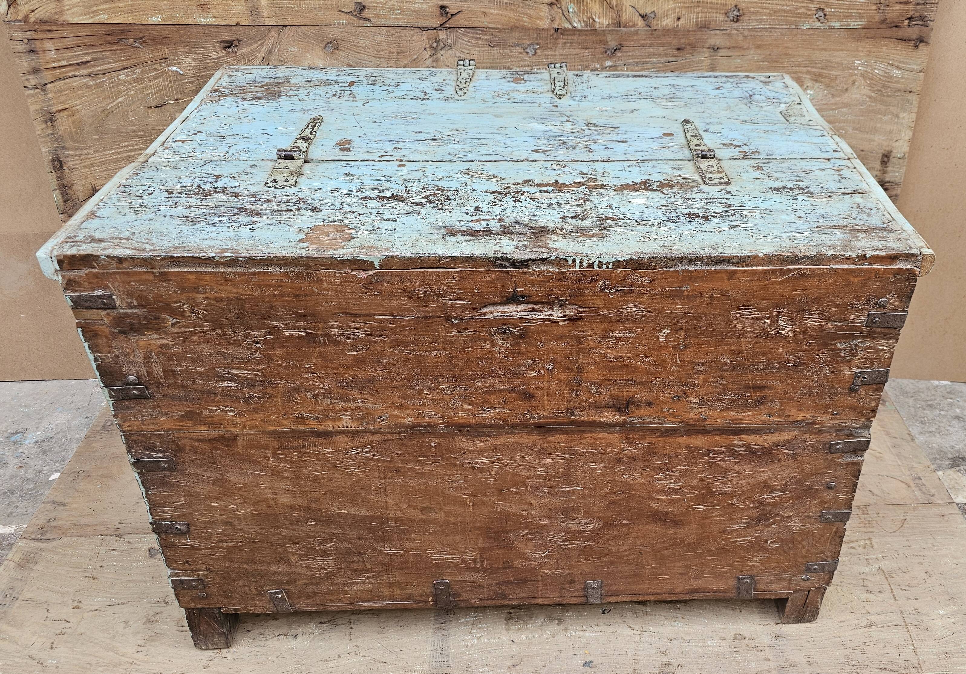 Antique Burmese teak dowry chest