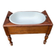 Antique bidet circa 1900, wood and porcelain