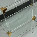 Trio of Hollywood Regency lucite and Glass Tables