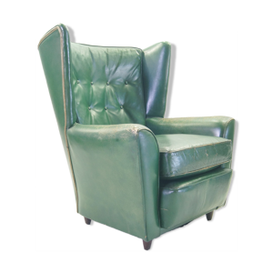 fauteuil club en cuir vert