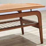 Arne Hovmand-Olsen coffee table with a rattan rack