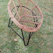 Pair of mid century bamboo and iron pod chairs, 1960s