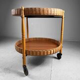 Mid-century wooden bar trolley