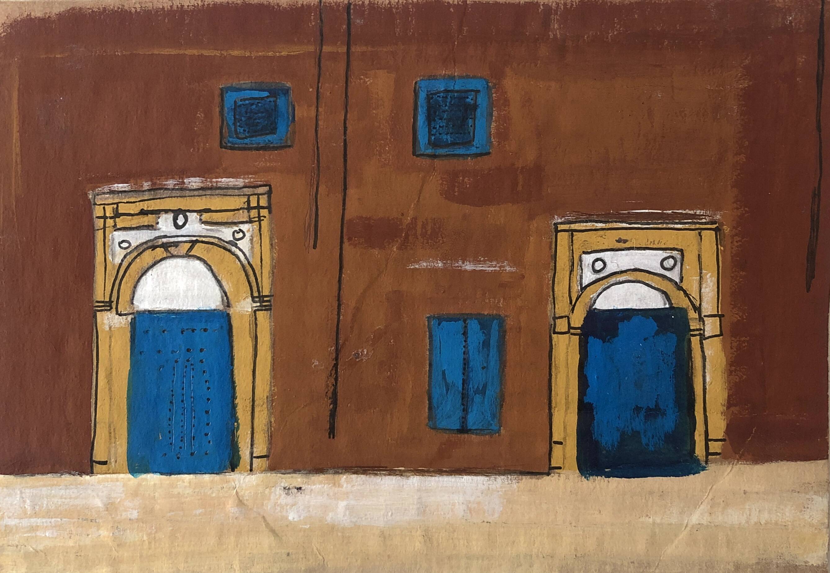 Gouache Blue Doors